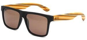 Moana Road Sunnies- Bouncer- Black Stripe + Wood arms