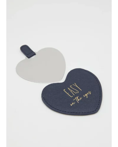 Stella + Gemma Compact Mirror Navy Heart