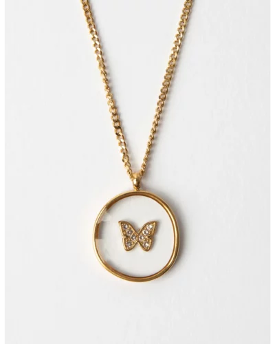 Stella + Gemma Gld Butterfly Necklace