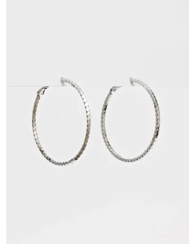 Stella + Gemma Silver Hoop Textured Earrings