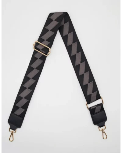 Stella + Gemma Blk/Gry Block Pattern Bag Strap