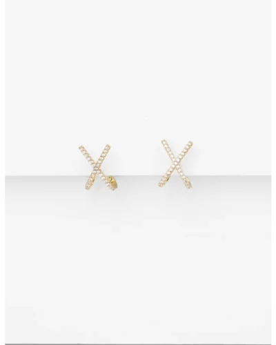 Stella + Gemma Gold X w/Crystals Earrings