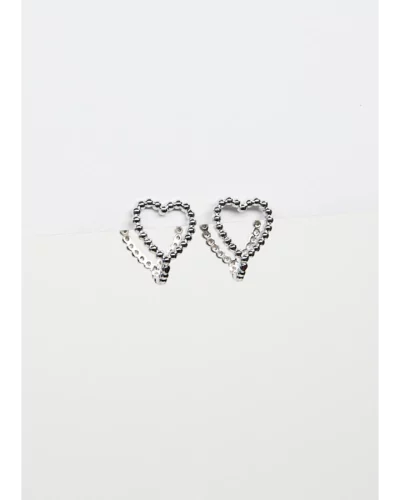 Stella + Gemma Claw Heart Silver Earrings