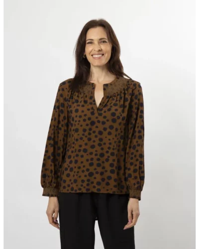 Stella + Gemma Choco Cheetah Polly Blouse