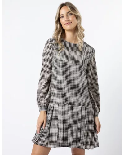 Stella + Gemma Houndstooth Blk & Wht Dahlia Dress