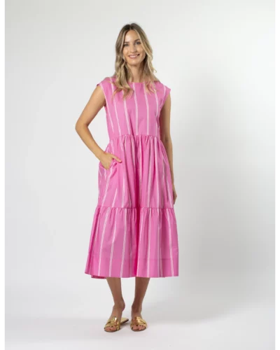 Stella + Gemma Bubblegum Stripe Rania Dress