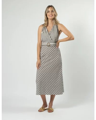 Stella + Gemma Licorice Stripe Stripe Rael Dress