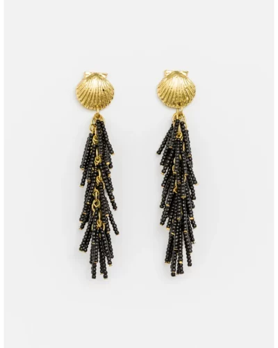 Stella + Gemma Reef Beads Black Earrings