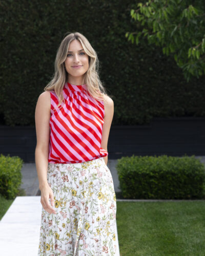 Stella + Gemma Pink/Red Stripe Jenna Top