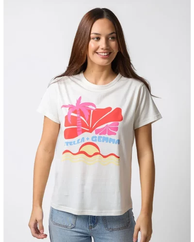 Stella + Gemma White Vacay Ace Tee