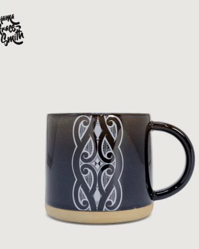 Moana Road Black Glazed Ceramic Mug - Miriama Grace-Smith