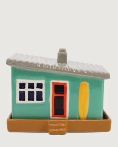 Moana Road Ceramic Novelty Butter Dish - Classic Kiwi Bach