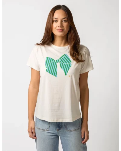 Stella + Gemma Off White Riveria Bow Ace Tee