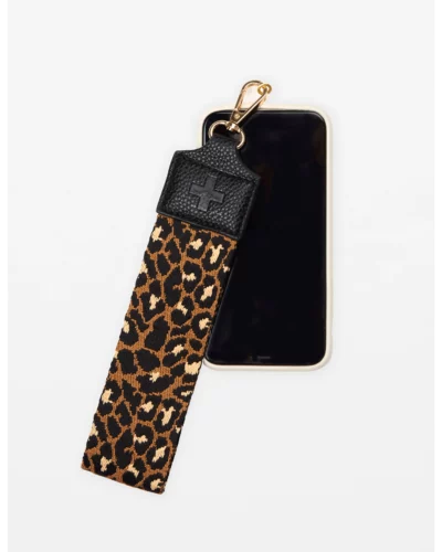 Stella + Gemma Leopard Weave Phone Wrist Strap