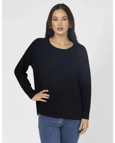 Sella + Gemma Black Halle Knit Top