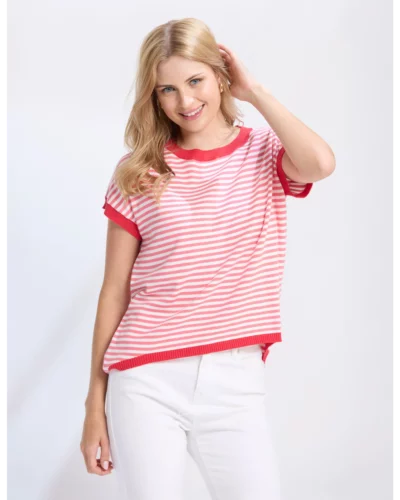 Stella + Gemma Pink Stripe Laneway Top