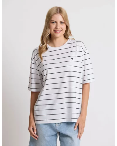 Stella + Gemma White and Black Porter Tee