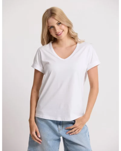 Stella + Gemma White Soho Cuff V Tee