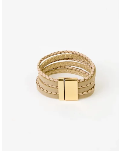 Stella + Gemma Gold and Beige Bracelet Plaits