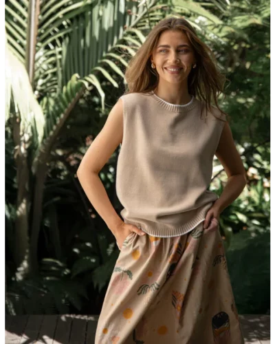 Stella + Gemma Jenni Vest - Oat