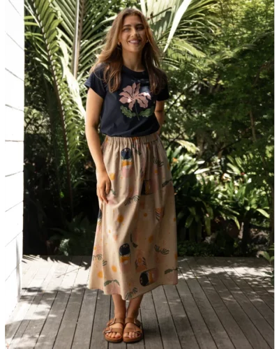 Stella + Gemma Classic Tee Blushing Blooms - Navy