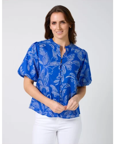 Stella + Gemma Tamara Blouse - Corfu Cobalt