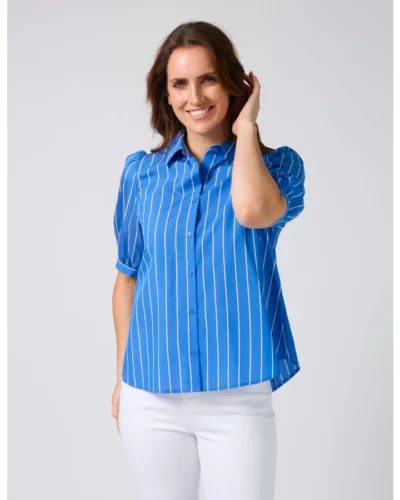 Stella + Gemma Asha Blouse - Cobalt Stripe