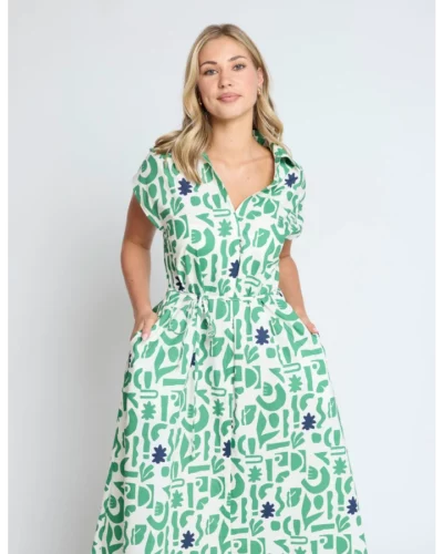Stella + Gemma Marly Dress - Spring Green Geo