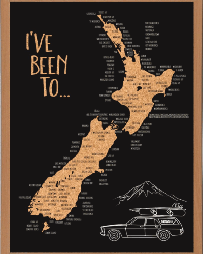 Moana Road Pin Cork Map A3