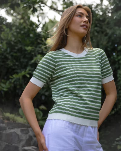 Stella + Gemma Charly Top - Emerald Stripe
