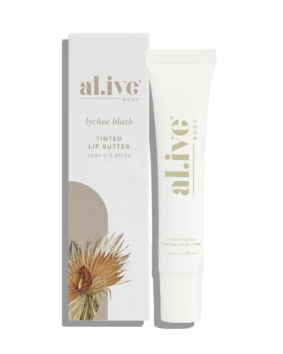al.ive body tinted lip butter - lychee blush