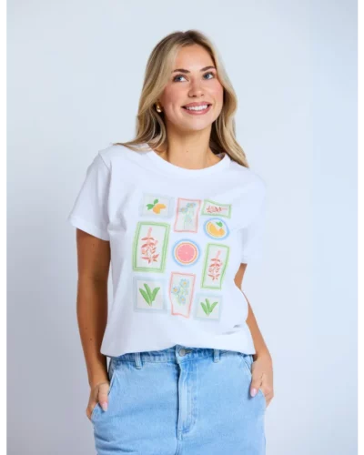 Stella + Gemma Ace Tee Postcards From Italy - White