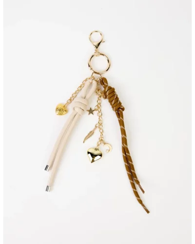 Stella + Gemma Keychain Rope and Heart - Gold
