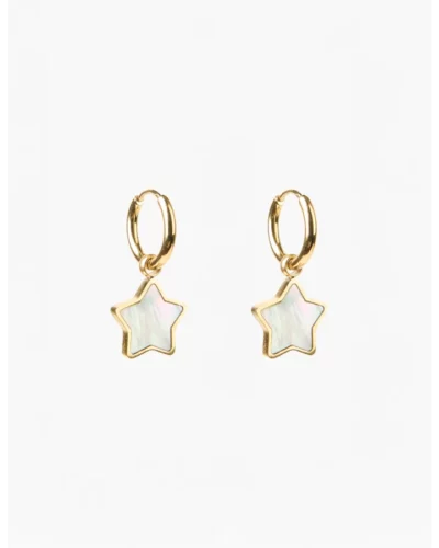 Stella + Gemma Earrings Shell Star - Gold Hoop Shell Star