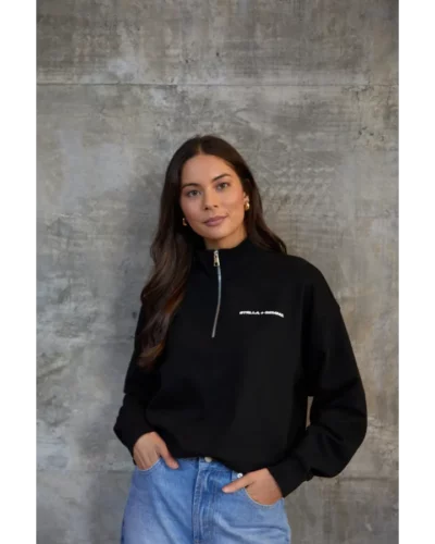 Stella + Gemma Core 1/4 Zip Sweat | Black