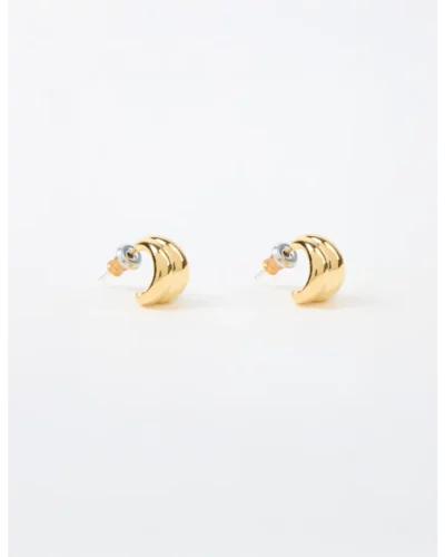 Stella + Gemma Earrings Hoop Double Bars | Gold