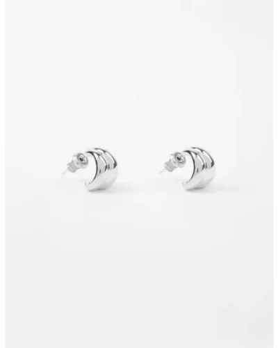 Stella + Gemma Earrings Hoop Double Bars | Silver