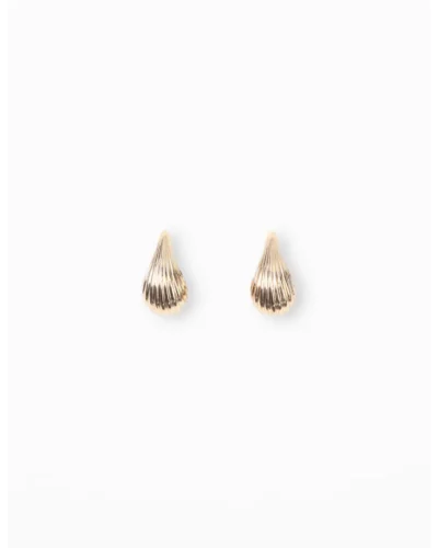 Stella + Gemma Earrings Scallop Tear Drop | Gold