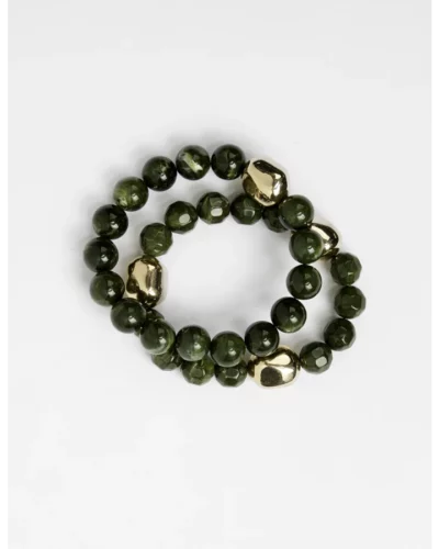 Stella + Gemma Bracelet Beads | Green Agate