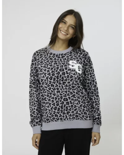 Stella + Gemma Essential Sweatshirt | Grey Leopard